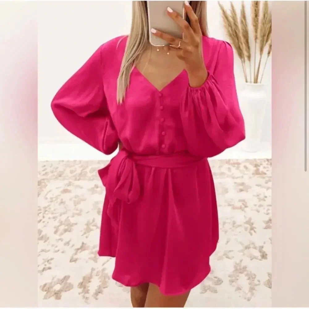 PrettyGarden Satin Dress Size Medium
